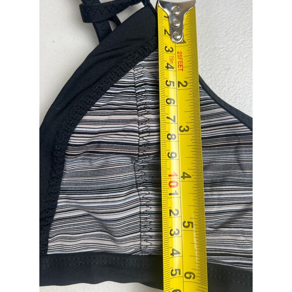 Athleta Small Veracruz Bikini Top Black/Gray Striped - Picture 3 of 5